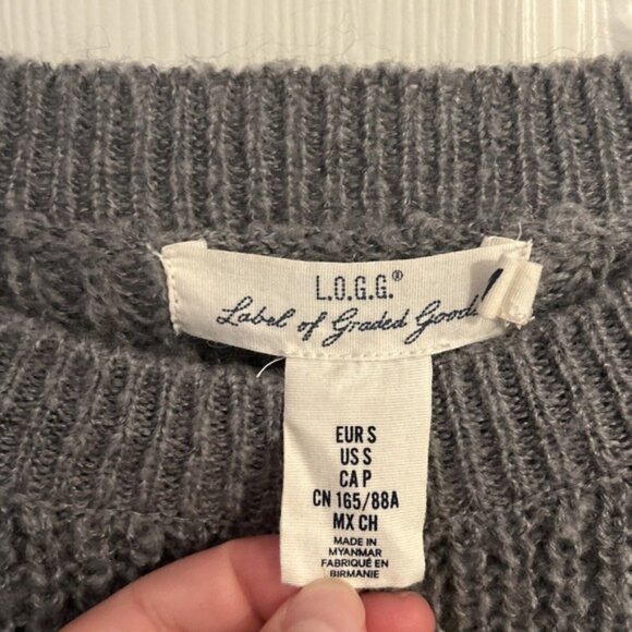 LOGG Label of Graded Goods Sweater Women's Small Gray Pullover - Picture 2 of 4